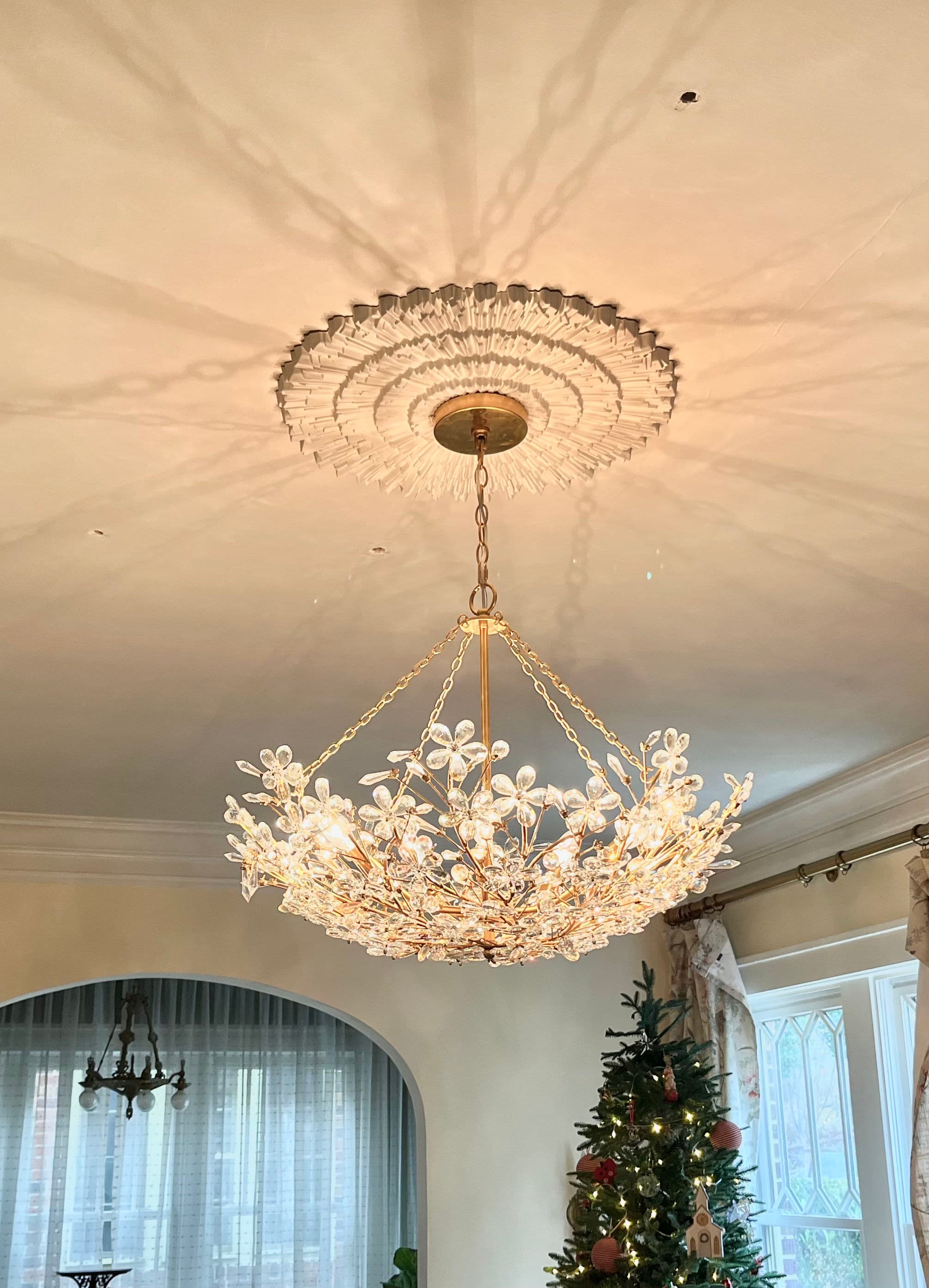 Project This Crystal Floral Chandelier Install Changed the Whole Room image