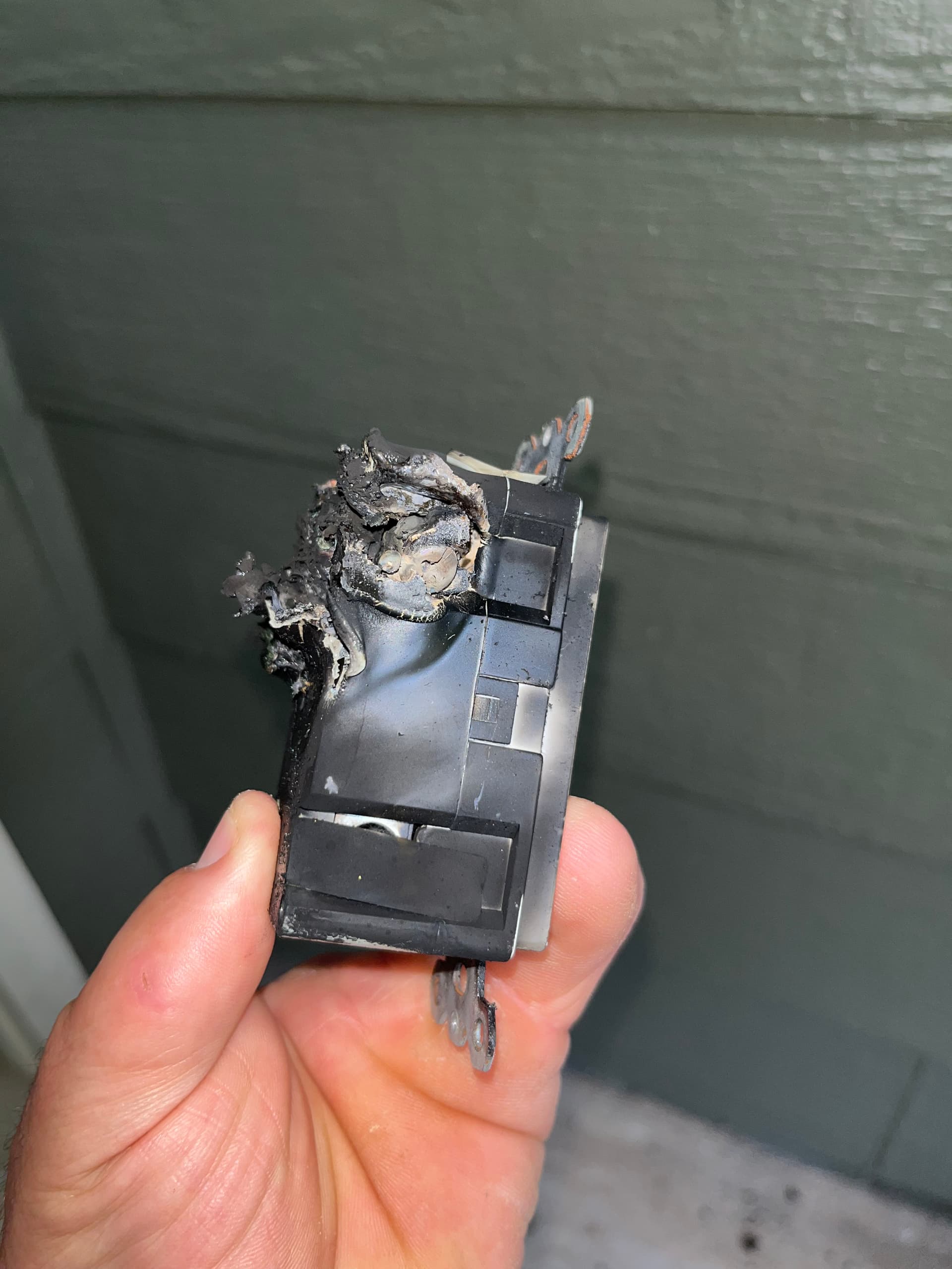 Gallery photos for Lightning Strike Destroyed This Outdoor GFCI Outlet - Here's What We Found: Image #2
