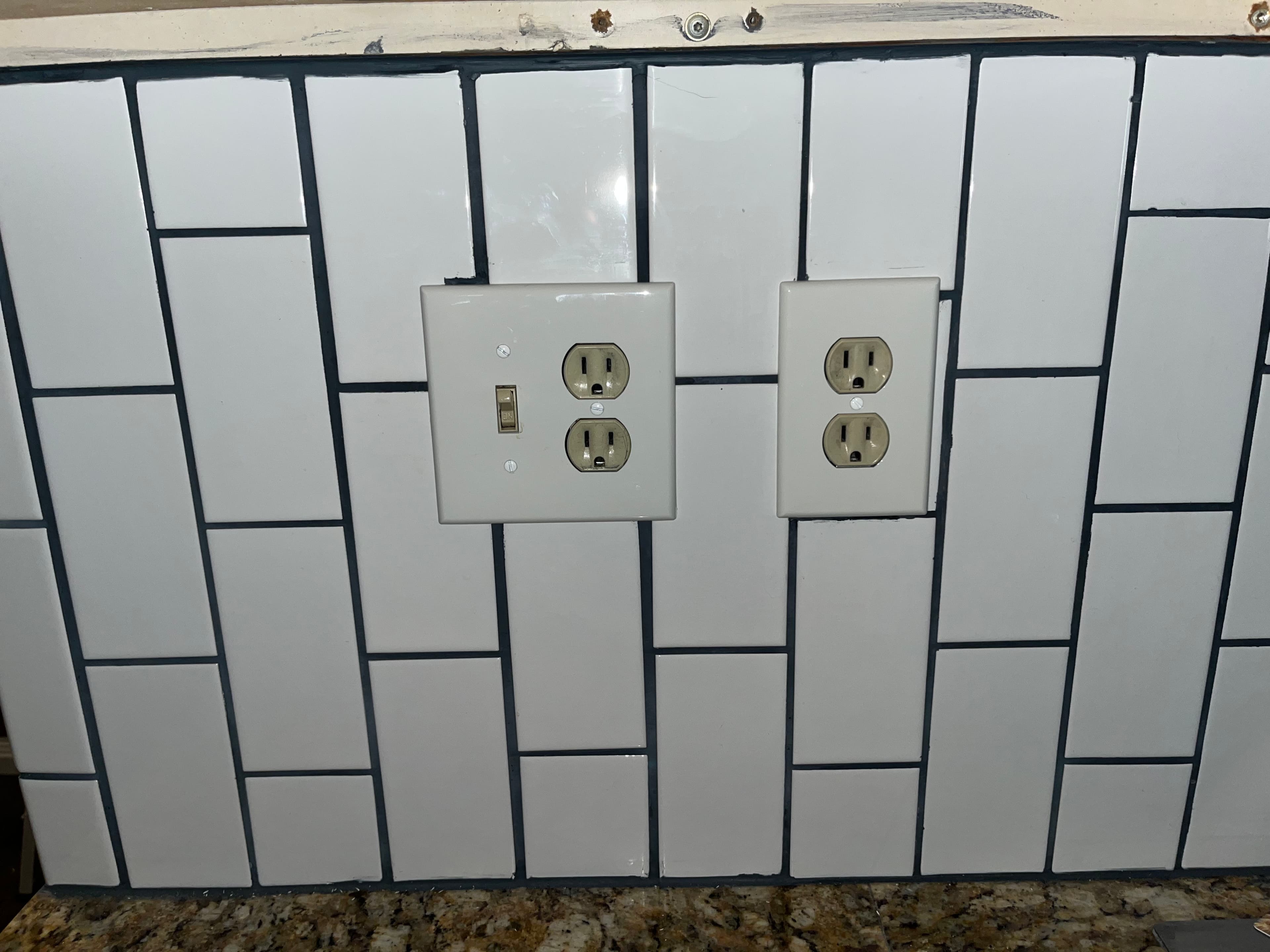 Project Kitchen Outlet Swap Uncovered Hidden Junction Boxes in the Wall image