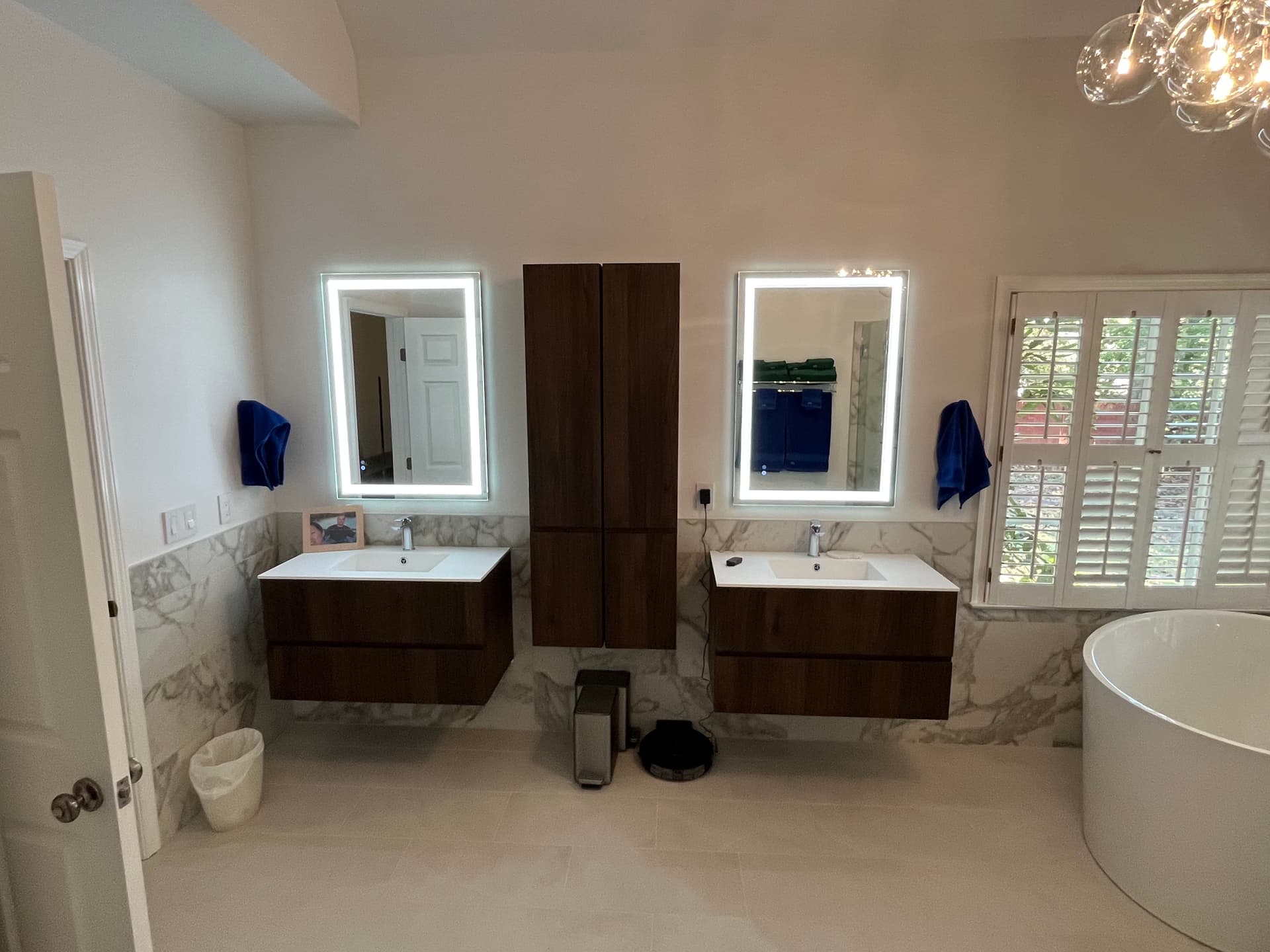 Master Bath Electrical Upgrade with Statement Lighting