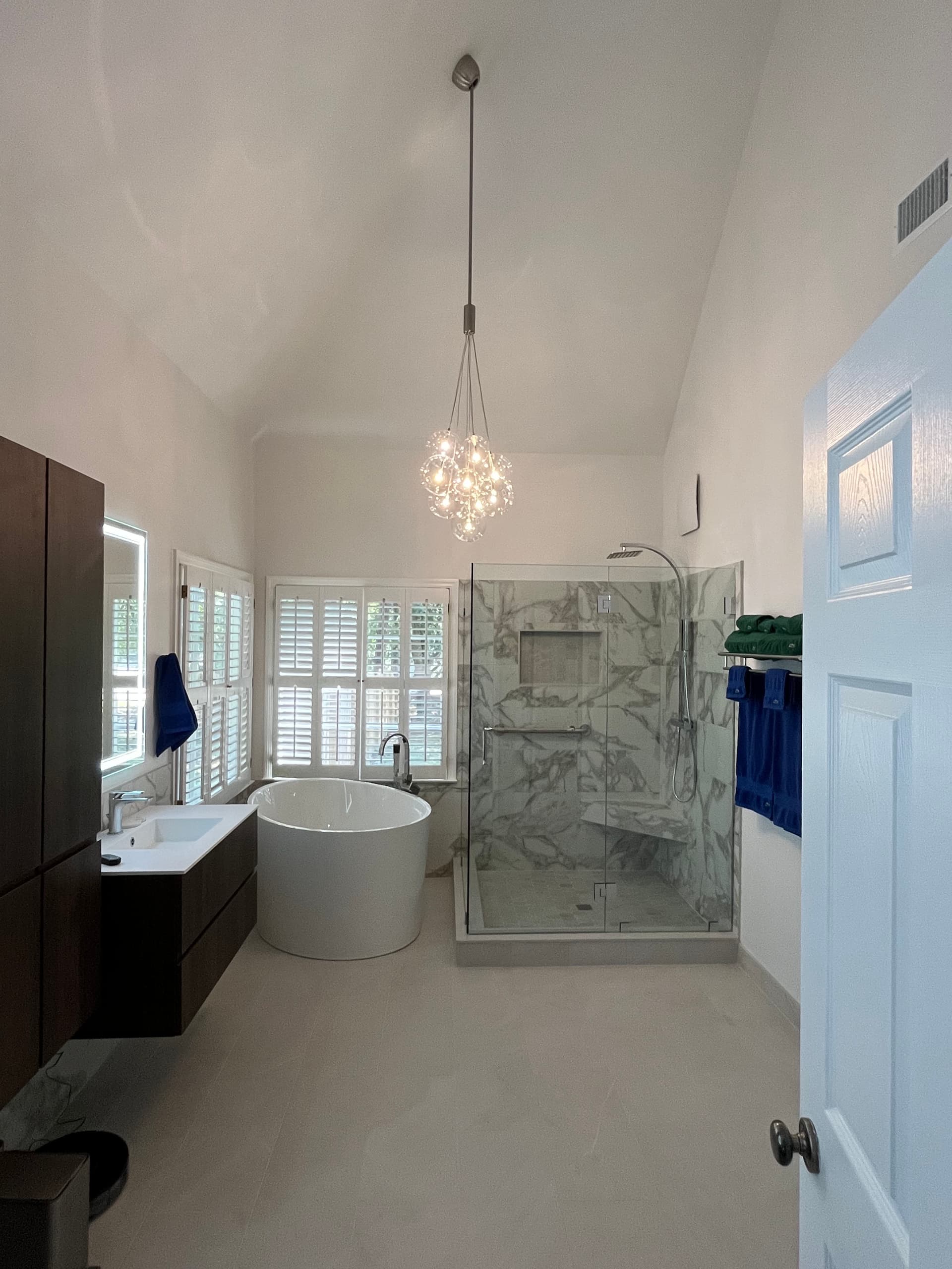 Master Bath Electrical Upgrade with Statement Lighting