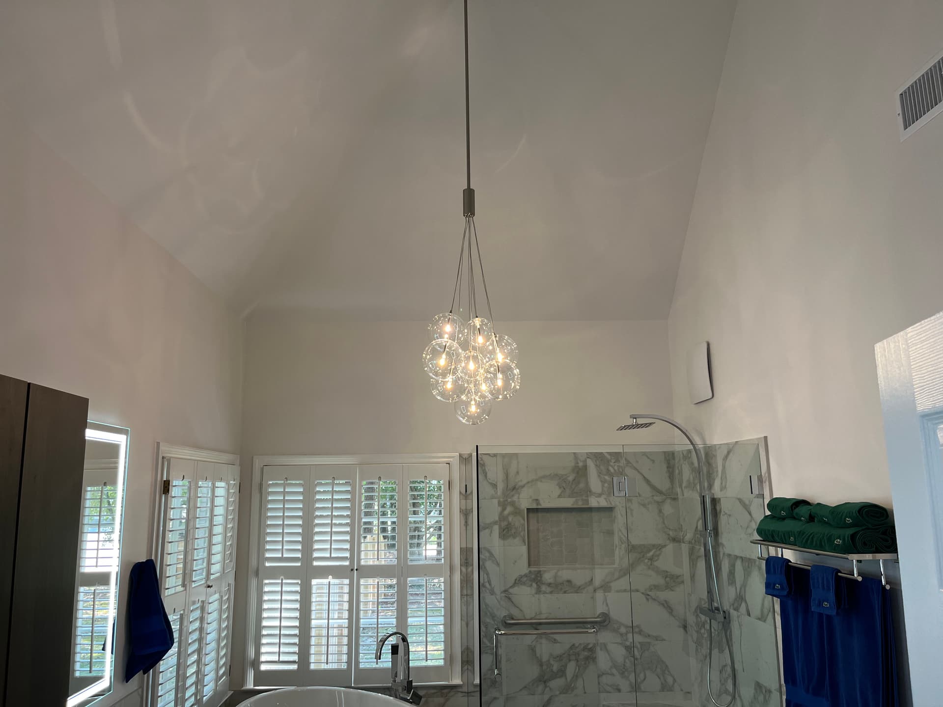 Master Bath Electrical Upgrade with Statement Lighting