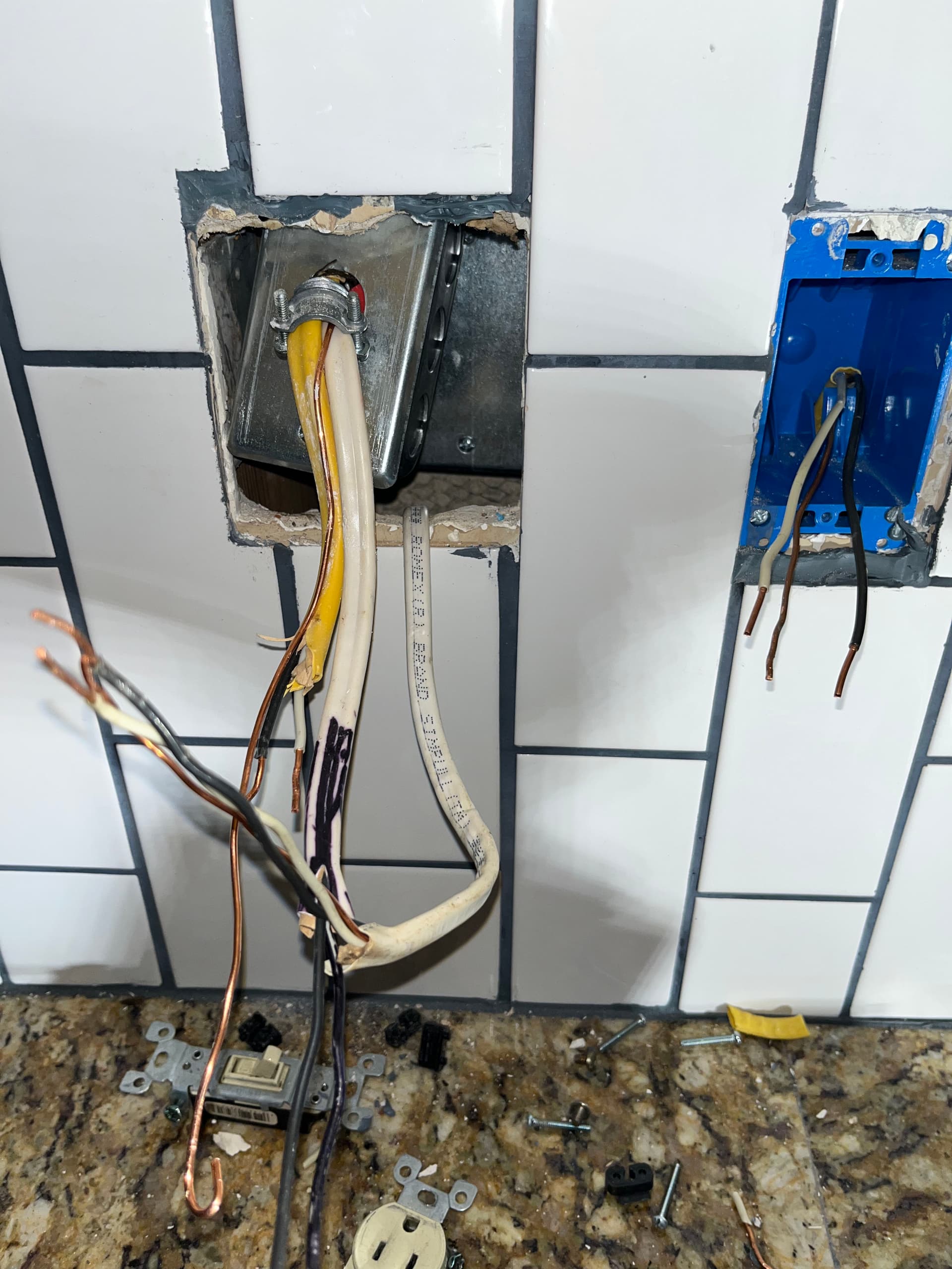 Gallery photos for Kitchen Outlet Swap Uncovered Hidden Junction Boxes in the Wall: Image #2